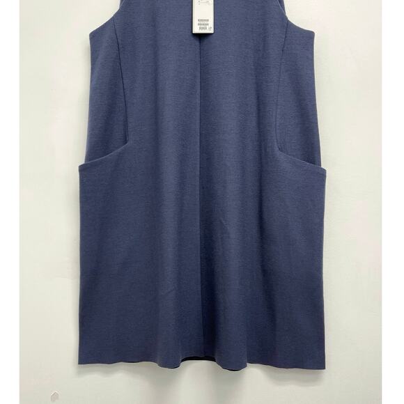 NWT COS Wool-Blend Mixed Media A-Line Minimalist Jumper Shift Dress Pocket Large - Picture 8 of 13